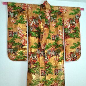 One of Kind Unique Japanese Wedding Kimono Collector's Item. Hand Done